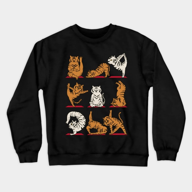 Bengal Tiger Yoga Crewneck Sweatshirt by huebucket